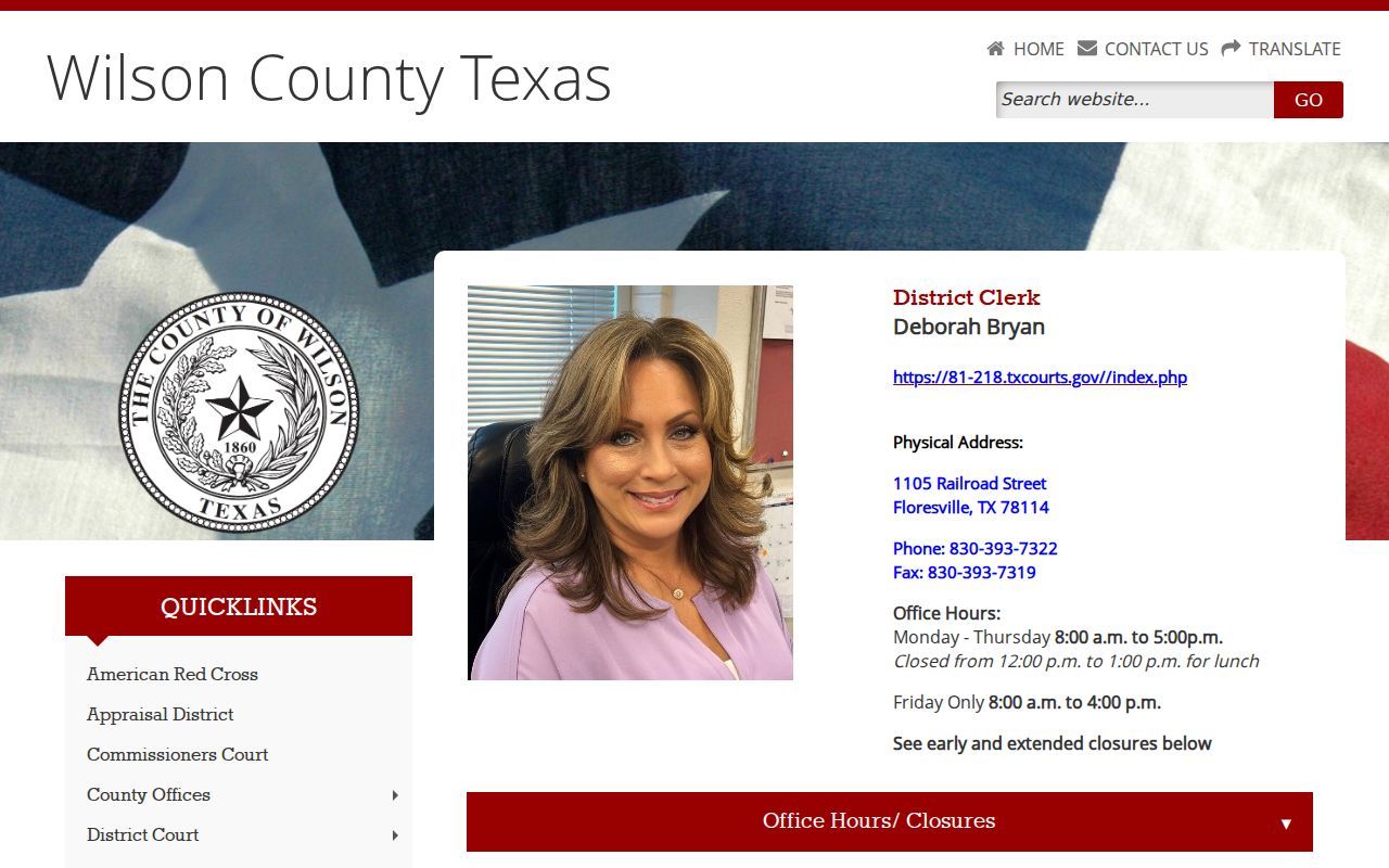 Wilson County criminal case District Clerk access page