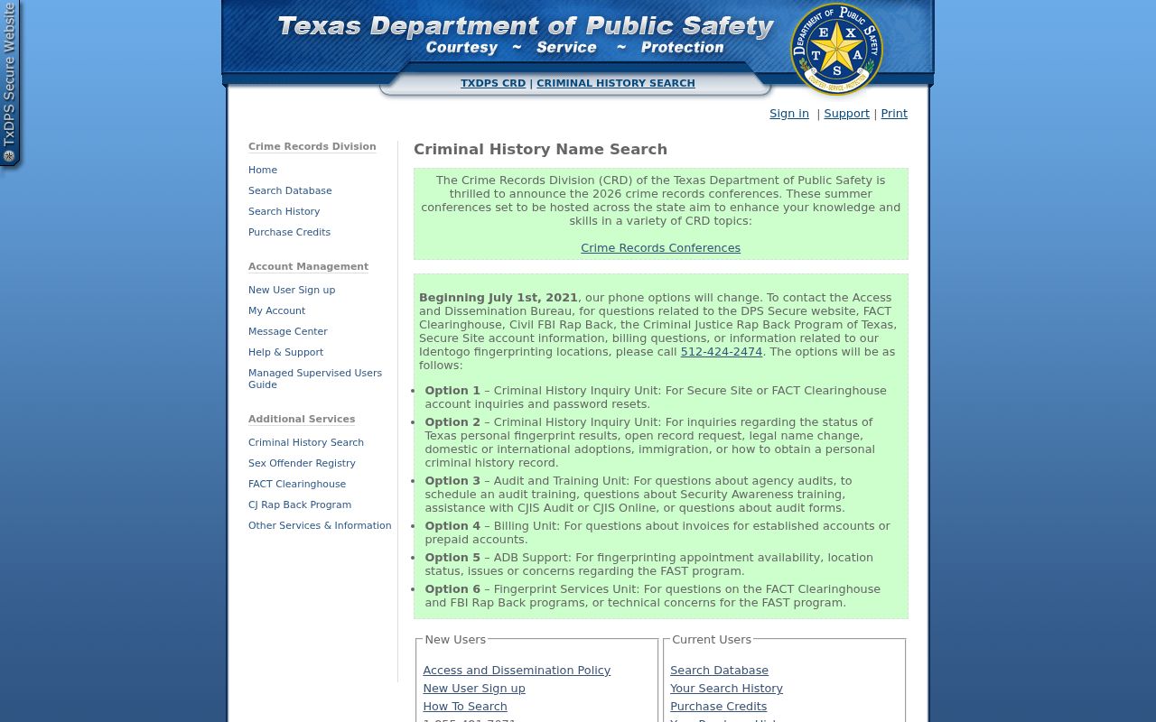 Wilson County criminal history Texas DPS portal