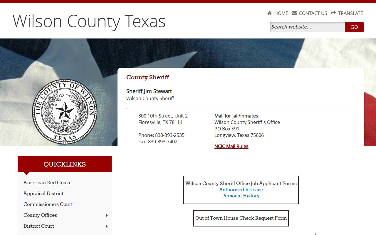 Wilson County criminal history sheriff and jail channel